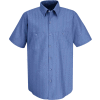 Red Kap® Men's Industrial Stripe Work Shirt Short Sleeve Petrol Blue/Navy Stripe 2XL SB22