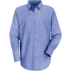Red Kap® Men's Wrinkle-Resistant Cotton Work Shirt Long Sleeve Extra Long-3XL Light Blue SC30