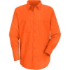 Red Kap® Men's Wrinkle-Resistant Cotton Work Shirt Long Sleeve Regular-S Orange SC30