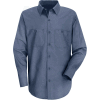 Red Kap® Men's Wrinkle-Resistant Cotton Work Shirt Long Sleeve Long-4XL Postman Blue SC30