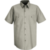 Red Kap® Men's Wrinkle-Resistant Cotton Work Shirt Short Sleeve Long-3XL Graphite Gray SC40