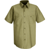 Red Kap® Men's Wrinkle-Resistant Cotton Work Shirt Short Sleeve 3XL Khaki SC40-SC40KHSS3XL