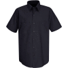 Red Kap® Men's Wrinkle-Resistant Cotton Work Shirt Short Sleeve L Navy SC40-SC40NVSSL