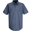 Red Kap® Men's Wrinkle-Resistant Cotton Work Shirt Short Sleeve L Postman Blue SC40-SC40PBSSL