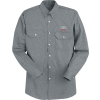 Red Kap® Men's Heathered Poplin Uniform Shirt Long Sleeve Charcoal Long-L SH10-SH10CHLNL
