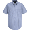 Red Kap® Men's Industrial Stripe Work Shirt Short Sleeve Blue/White Stripe Long-M SL20
