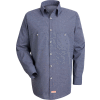 Red Kap® Men's Micro-Check Uniform Shirt Long Sleeve Blue/Charcoal Check Long-3XL SP10