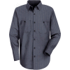 Red Kap® Men's Industrial Stripe Work Shirt Long Sleeve Blue Brown/White Stripe Regular-M SP10