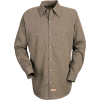 Red Kap® Men's Geometric Micro-Check Work Shirt Khaki/Black Microcheck Regular-S SP14