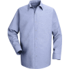Red Kap® Men's Specialized Pocketless Polyester Work Shirt Long Sleeve Light Blue Reg-3XL SP16