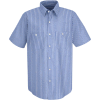Red Kap® Men's Industrial Stripe Work Shirt Short Sleeve GM Blue/White Stripe 3XL SP20