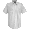 Red Kap® Men's Industrial Stripe Work Shirt Short Sleeve White/Charcoal Stripe Long-4XL SP20