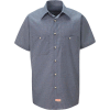 Red Kap® Men's Micro-Check Uniform Shirt Short Sleeve Blue/Charcoal Check Long-2XL SP20