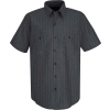 Red Kap® Men's Industrial Stripe Work Shirt Short Sleeve Charcoal Blue/White Stripe L-L SP20