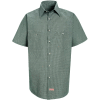 Red Kap® Men's Micro-Check Uniform Shirt Short Sleeve Hunter/Khaki Check 2XL SP20
