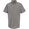 Red Kap® Men's Micro-Check Uniform Shirt Short Sleeve Khaki/Black Check 3XL SP20