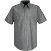 Red Kap® Men's Industrial Stripe Work Shirt Short Sleeve Charcoal/Red/White Stripe 2XL SP24