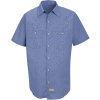 Red Kap® Men's Geometric Micro-Check Work Shirt Denim Blue Microcheck XL SP24-SP24DNSSXL