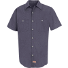 Red Kap® Men's Geometric Micro-Check Work Shirt Blue/Charcoal Microcheck 3XL SP24-SP24GBSS3XL