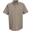 Red Kap® Men's Geometric Micro-Check Work Shirt Khaki/Black Microcheck S SP24-SP24KBSSS