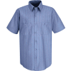 Red Kap® Men's Durastripe Work Shirt Medium Blue/Light Blue Twin Stripe S SP24-SP24MLSSS