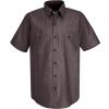Red Kap® Men's Durastripe Work Shirt Charcoal/Red Twin Stripe L SP24-SP24RCSSL