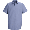 Red Kap® Men's Specialized Pocketless Polyester Work Shirt Short Sleeve Light Blue 6XL SP26