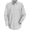 Red Kap® Men's Striped Dress Uniform Shirt Long Sleeve White/Charcoal Stripe Long-L SP50