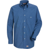 Red Kap® Men's Mini-Plaid Uniform Shirt Long Sleeve Gray/Blue L-367 SP74