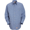 Red Kap® Men's Mini-Plaid Uniform Shirt Long Sleeve White/Blue L-345 SP74