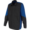 Red Kap® Men's Crew Shirt Long Sleeve Regular-L Charcoal/Royal Blue SY10