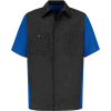 Red Kap® Men's Crew Shirt Short Sleeve M Charcoal/Royal Blue SY20