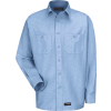 Wrangler® Men's Canvas Long Sleeve Work Shirt Light Blue Regular-S-WS10LBRGS
