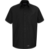 Wrangler® Men's Canvas Short Sleeve Work Shirt Black Long-2XL-WS20BKSSLXXL