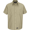 Wrangler® Men's Canvas Short Sleeve Work Shirt Khaki Long-2XL-WS20KHSSLXXL