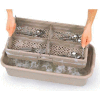 Vollrath® Traex 4 Compartment W/ Handles & Half Tub, 1303, Beige, 24-1/2" X 13-3/8" X 5-1/4"