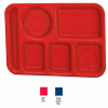 Vollrath, Traex Polypropylene School Compartment Trays, 2614-04, Left Hand Tray, Bright Blue - Pkg Qty 24