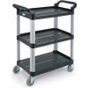 Vollrath® Multi-Purpose Plastic Carts, 97006, Black, 300 Lb. Capacity, 33" X 16-13/16" X 37"