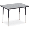 Virco® Activity Table w/ Adjustable Legs - 24" x 36" - Rectangle - Black Frame/Gray Top
