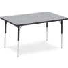 Virco® Activity Table w/ Adjustable Legs - 30" x 48" - Rectangle - Black Frame/Gray Top