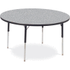 Virco® Activity Table w/ Adjustable Legs - 48" Round - Black Frame/Gray Top