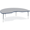 Virco® 48KID72LO Activity Table w/ Short Adj. Legs, 48" x 72" Kidney, Gray Frame/Top
