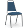 Virco® 8926 Domed Seat Straight Back Stack Chair, Chrome Frame/Blue Vinyl - Pkg Qty 4