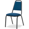 Virco® 8926 Domed Seat Straight Back Stack Chair Black Frame/Blue Fabric - Pkg Qty 4