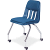 Virco® 9050p Classroom Chair W/ Casters And Padding, Blue With Chrome Frame - Pkg Qty 2