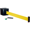 Wall Mount Retracta-Belt® 4" Black, 30'L Yellow Retractable Belt