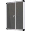 MasterVision Gray Fabric Bulletin Slim Line Enclosed Board Cabinet, 28" X 38", Single Swing Door