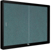 MasterVision Gray Fabric Bulletin Enclosed Cabinet, 36" x 48", Two Glass Sliding Doors