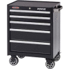 Waterloo WCA-265BK Waterloo Series 26-1/2"W X 18"D X 34-1/2"H 5 Drawer Black Roller Cabinet
