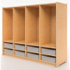 Whitney Brothers Preschool 8-Section Coat Locker with Trays - Natural